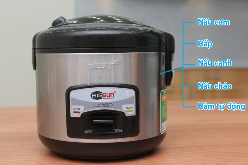 Nồi cơm điện nắp gài Bigsun 1.2L BR-12
