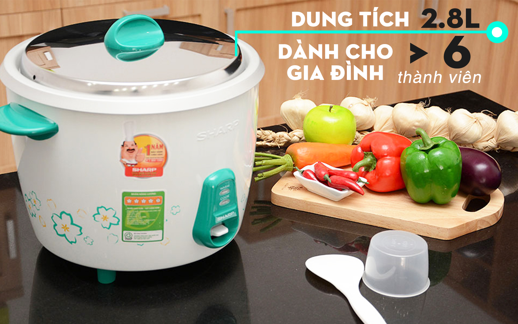Nồi cơm điện nắp rời Sharp 2.8 lít KSH-228V