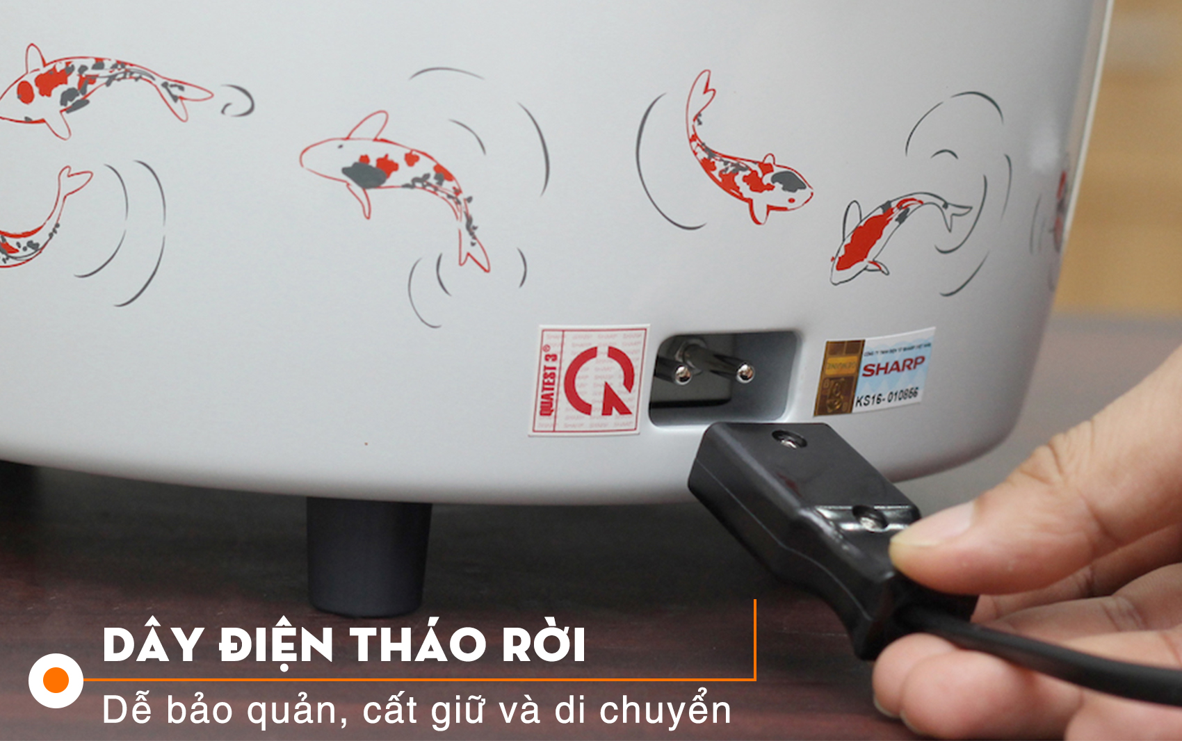 Nồi cơm điện nắp rời Sharp 2.2 lít KSH-222V