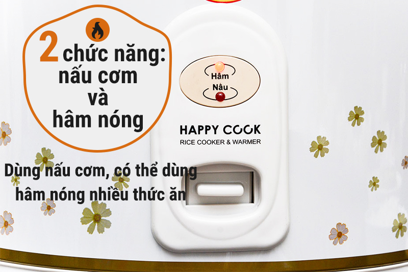 Nồi cơm điện nắp gài Happycook 3.0L HC-300 2 chức năng nấu, hâm nóng
