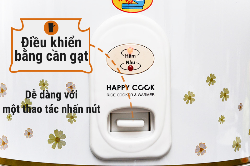 Nồi cơm điện nắp gài Happycook 3.0L HC-300 điều khiển bằng cần gạt