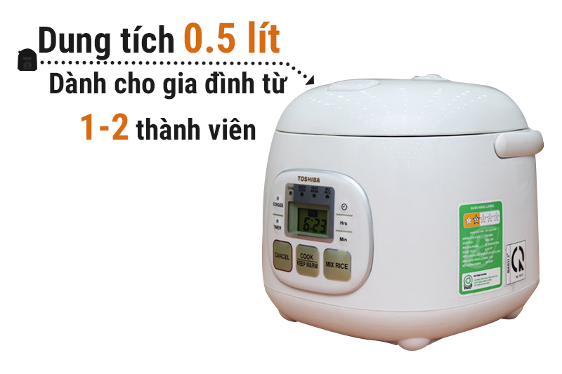 Nồi cơm điện tử Toshiba 0.5 lít RC-5MM(WT)VN