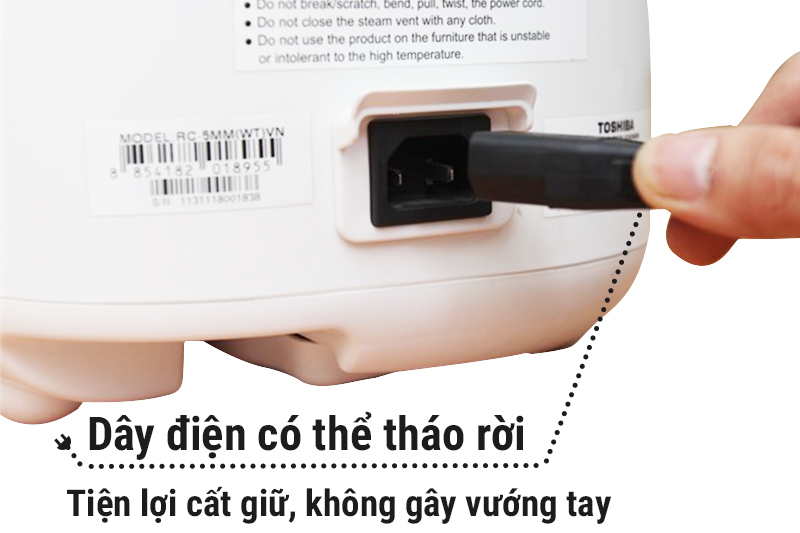 Nồi cơm điện tử Toshiba 0.5 lít RC-5MM(WT)VN
