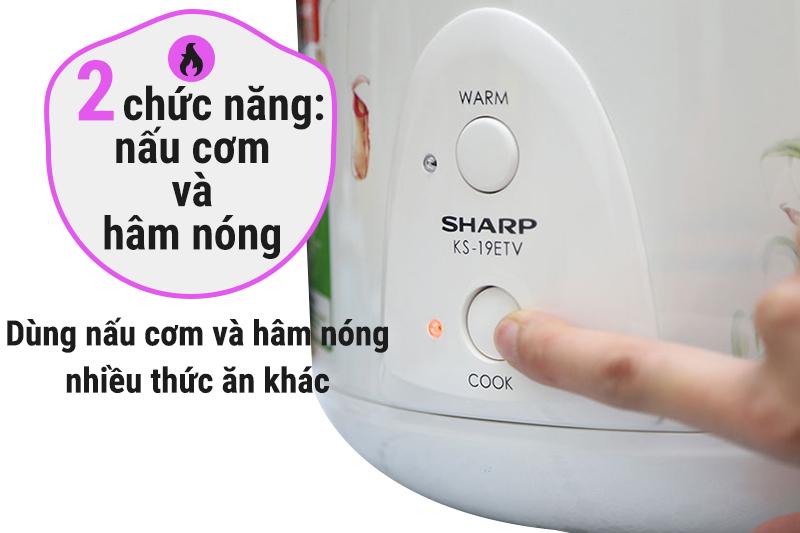 Nồi cơm điện nắp gài Sharp 1.8 lít KS-19ETV