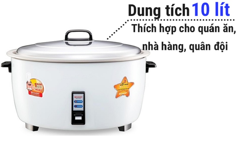 Nồi cơm điện nắp rời Sharp 10 lít KSH-1010V