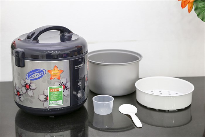 Nồi cơm điện Sharp 1.8 lít KS-R181STV Màu Đen - Xám