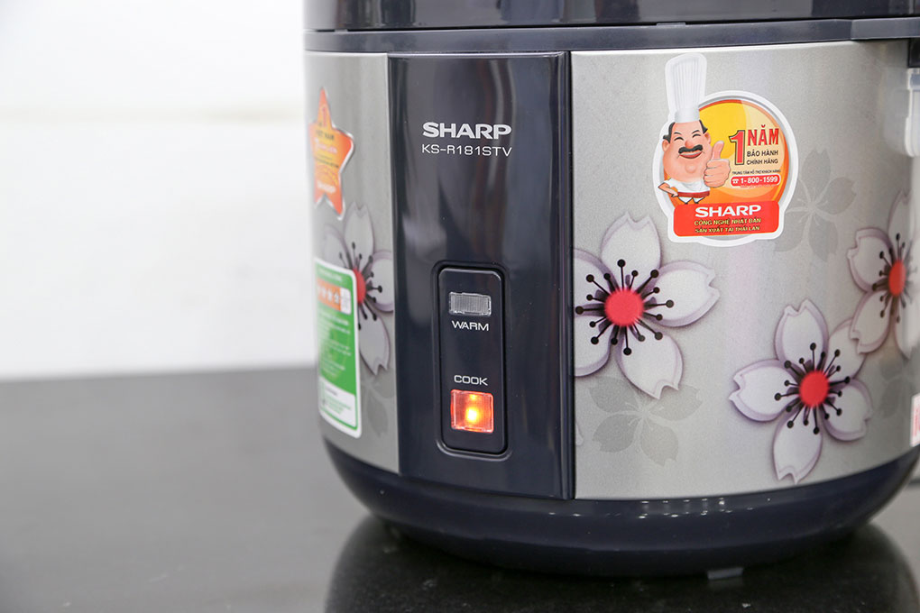 Nồi cơm điện Sharp 1.8 lít KS-R181STV Màu Đen - Xám