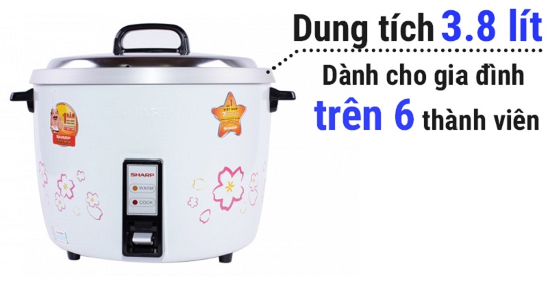 Nồi cơm điện nắp rời Sharp 3.8 lít KSH-740V