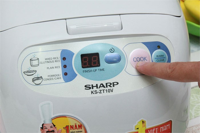 Nồi cơm điện tử Sharp KS-ZT10V Màu Trắng