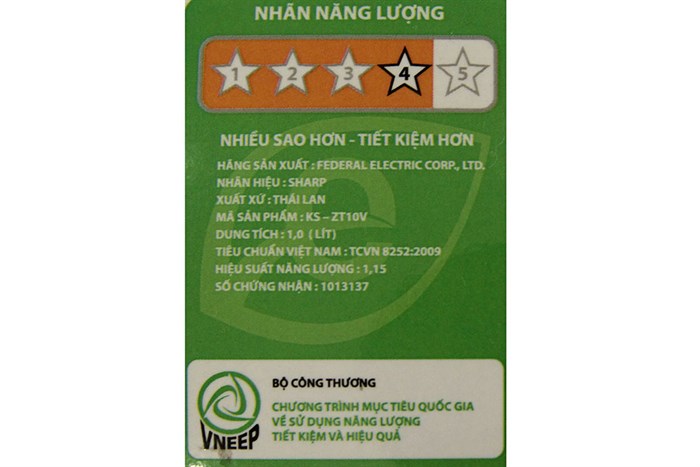 Nồi cơm điện tử Sharp KS-ZT10V Màu Trắng