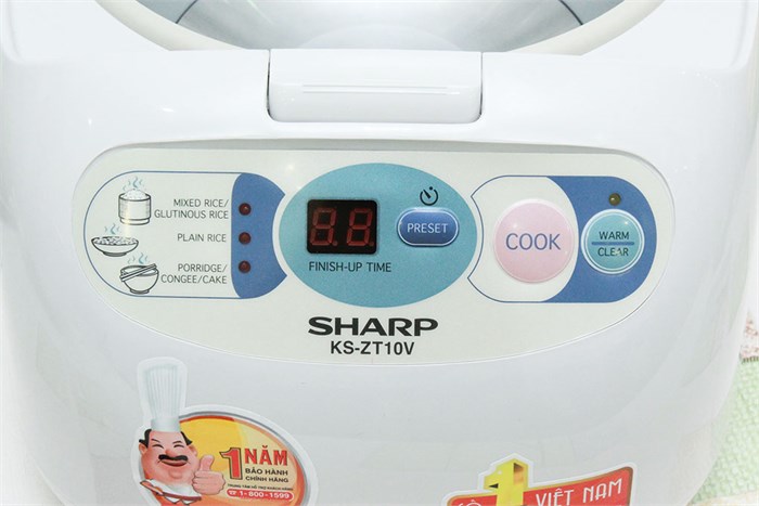 Nồi cơm điện tử Sharp KS-ZT10V Màu Trắng