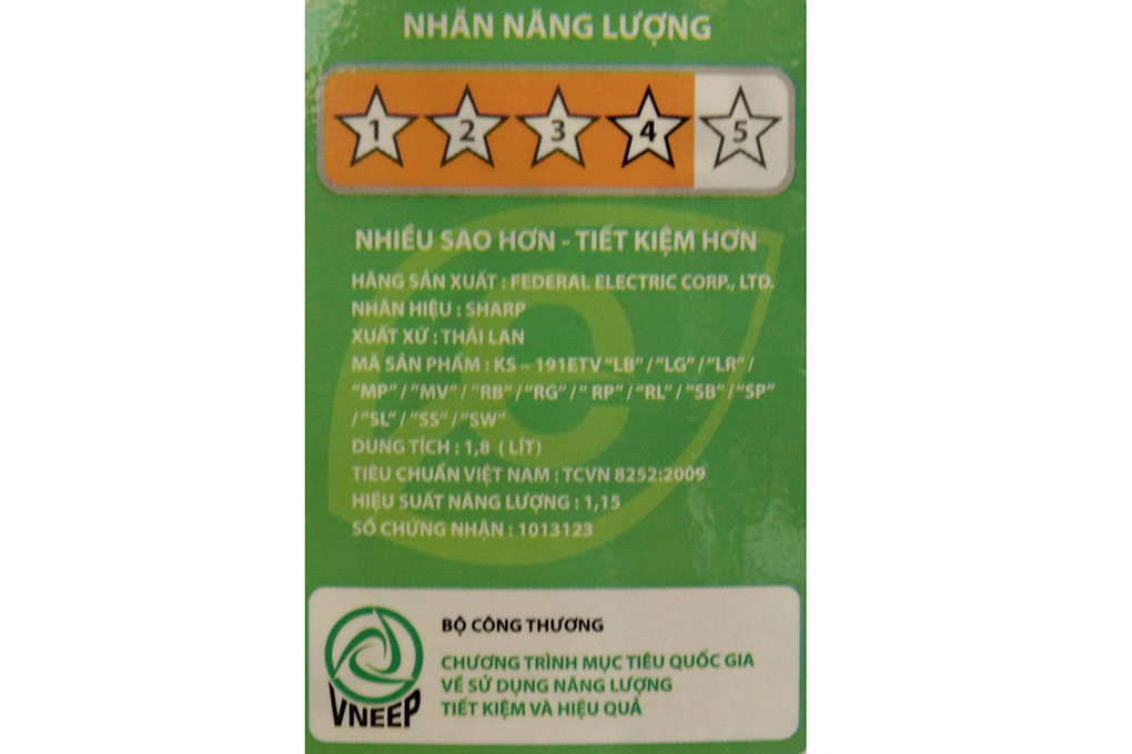 Nồi cơm điện Sharp KS-191ETV 1.8 lít hình 9 Nồi cơm điện Sharp KS-191ETV 1.8 lít hình 9