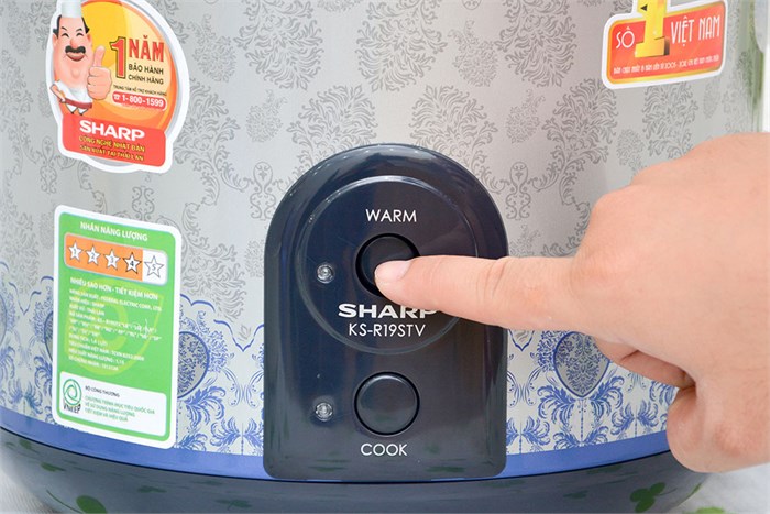 Nồi cơm điện Sharp KS-R19STV 1.8 lít Màu Xám
