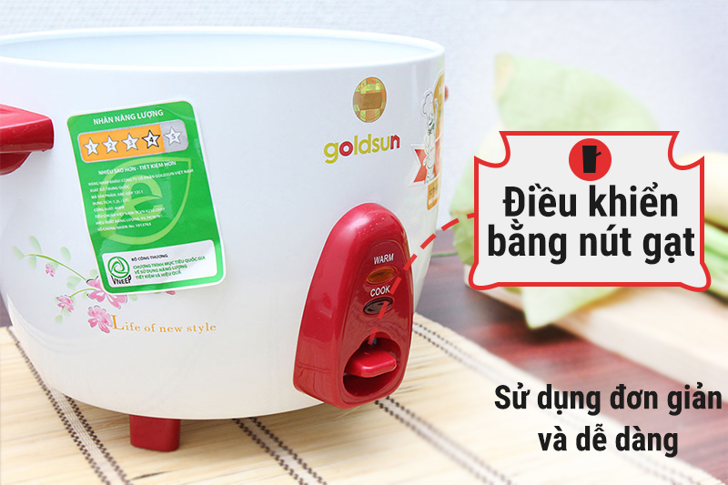 Nồi cơm điện nắp rời Goldsun 1.2 lít ARC-GDF12C1