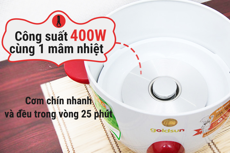 Nồi cơm điện nắp rời Goldsun 1.2 lít ARC-GDF12C1