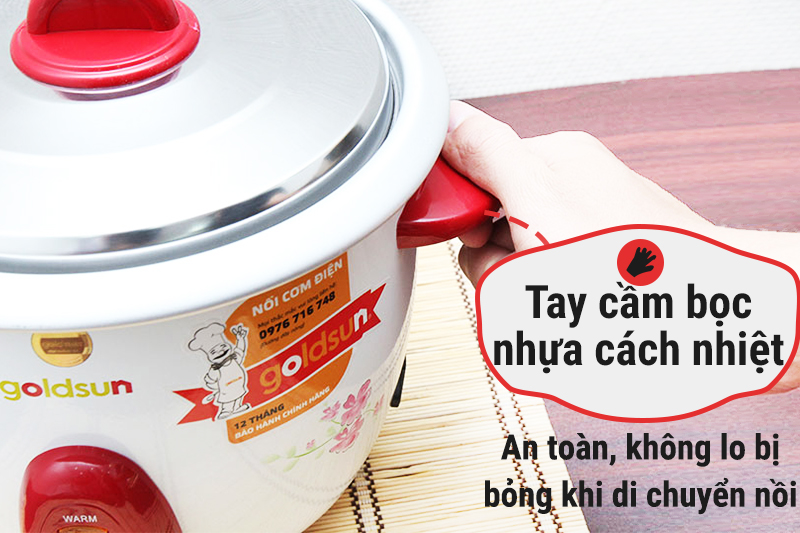 Nồi cơm điện nắp rời Goldsun 1.2 lít ARC-GDF12C1