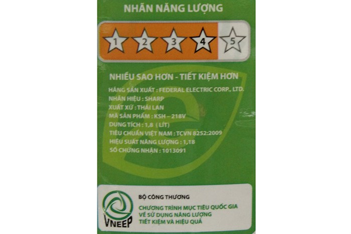 Nồi cơm nắp rời Sharp KSH-218V 1.8 lít Màu Trắng
