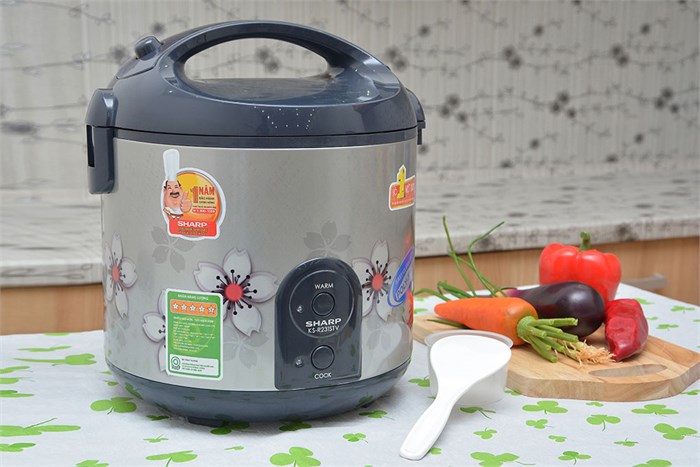 Nồi cơm nắp gài Sharp 2.2 lít KS-R231STV Màu Xám