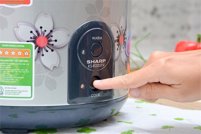 Nồi cơm nắp gài Sharp 2.2 lít KS-R231STV Màu Xám