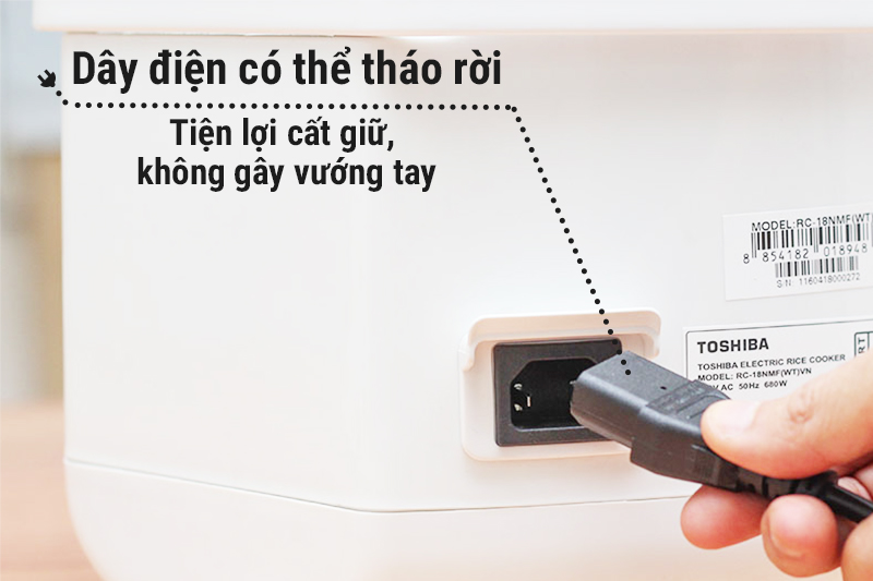 Nồi cơm điện tử Toshiba 1.8 lít RC-18NMF(WT)VN