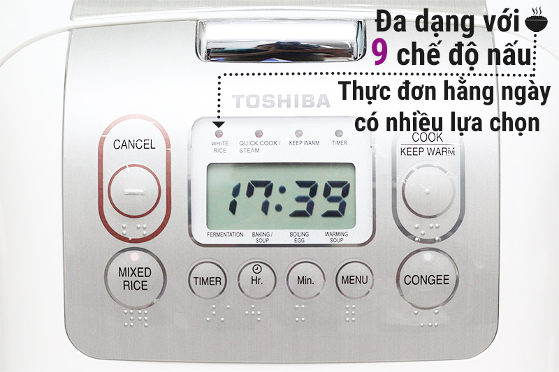 Nồi cơm điện tử Toshiba 1.8 lít RC-18NMF(WT)VN