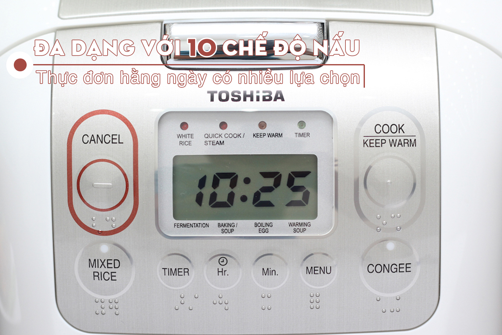Nồi cơm điện tử ToshiBa 1 lít RC-10NMF(WT)VN