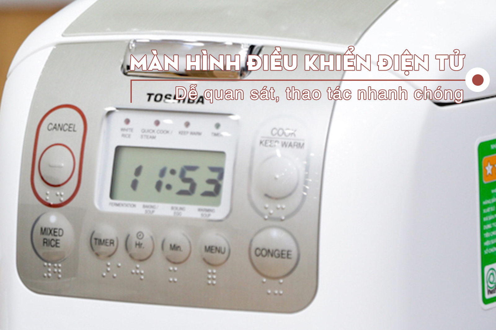 Nồi cơm điện tử ToshiBa 1 lít RC-10NMF(WT)VN