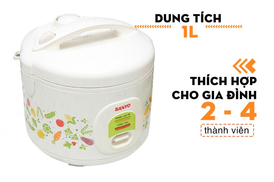 Nồi cơm điện nắp gài Sanyo 1 lít ECJ-VM10A