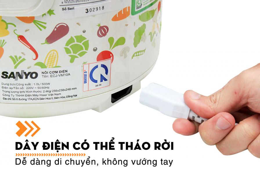 Nồi cơm điện nắp gài Sanyo 1 lít ECJ-VM10A