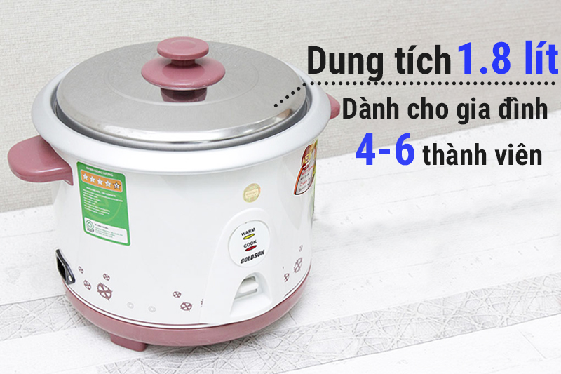 Nồi cơm điện nắp rời Goldsun 1.8 lít ARC-G18CP1