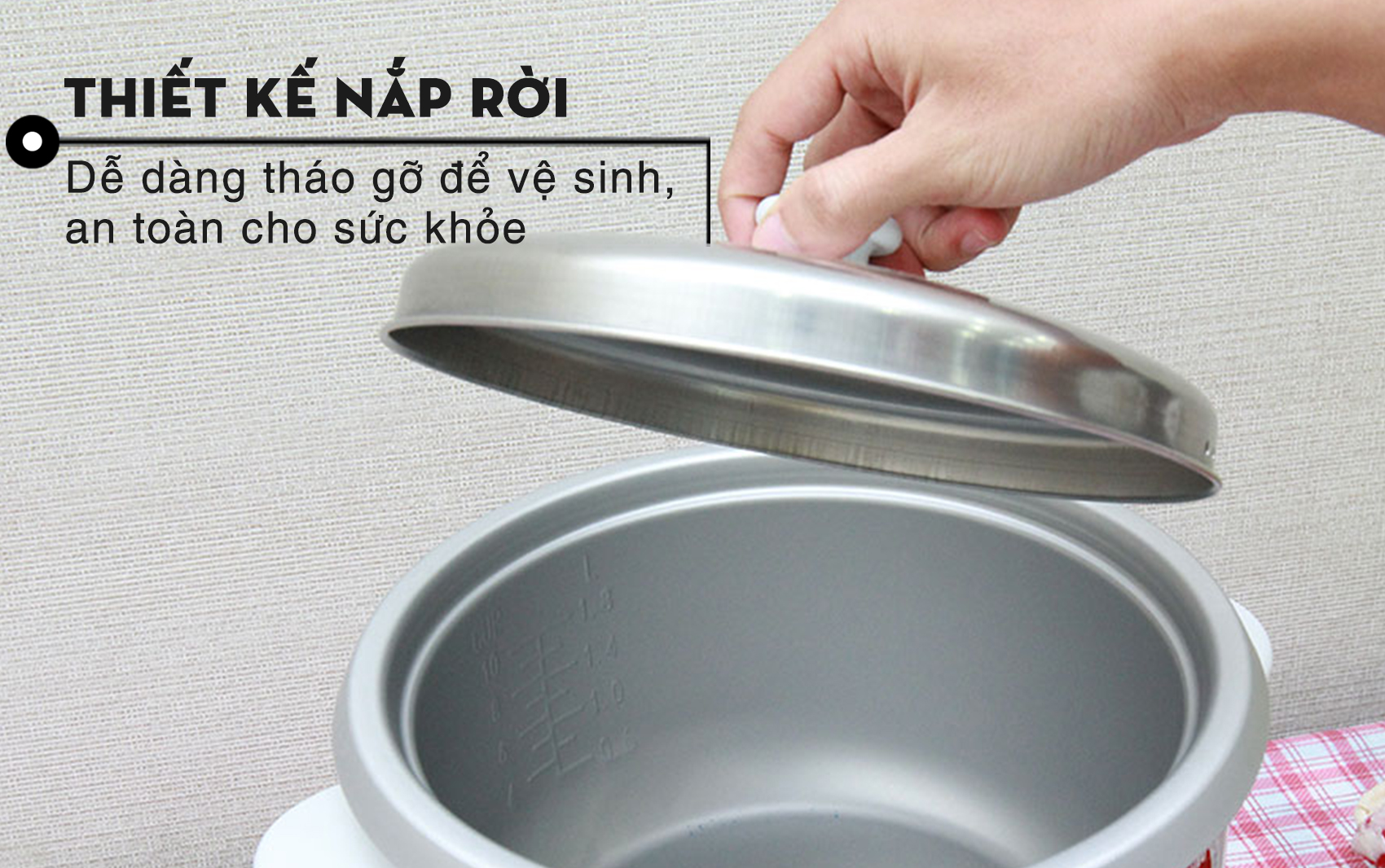 Nồi cơm điện nắp rời Midea 1.8 lít MR-GM18SA