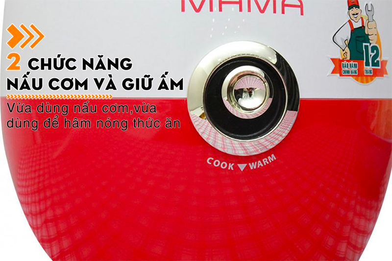 Giữ ấm - Nồi cơm điện nắp gài Sunhouse Mama 1.8 lít SHD 8661