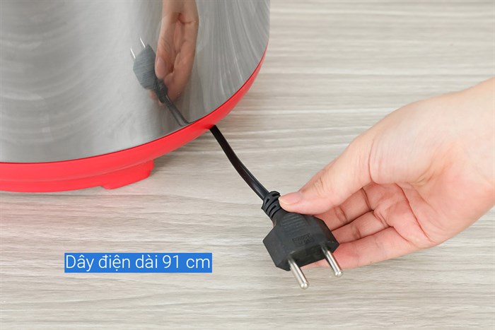 Nồi cơm nắp gài Sunhouse 1.8 lít SHD 18S Màu Xám - Đỏ