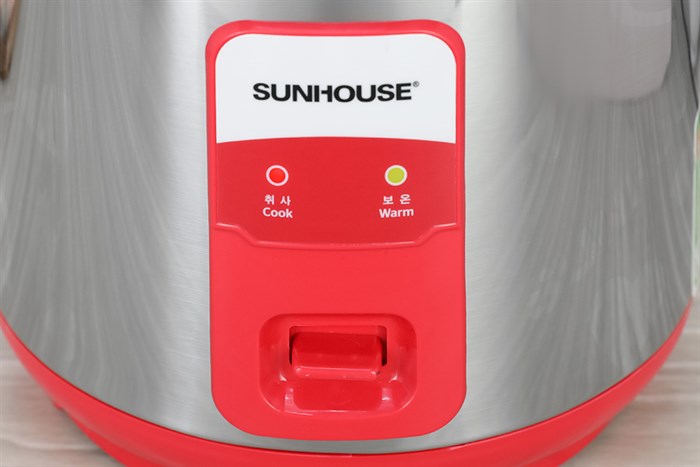Nồi cơm nắp gài Sunhouse 1.8 lít SHD 18S Màu Xám - Đỏ