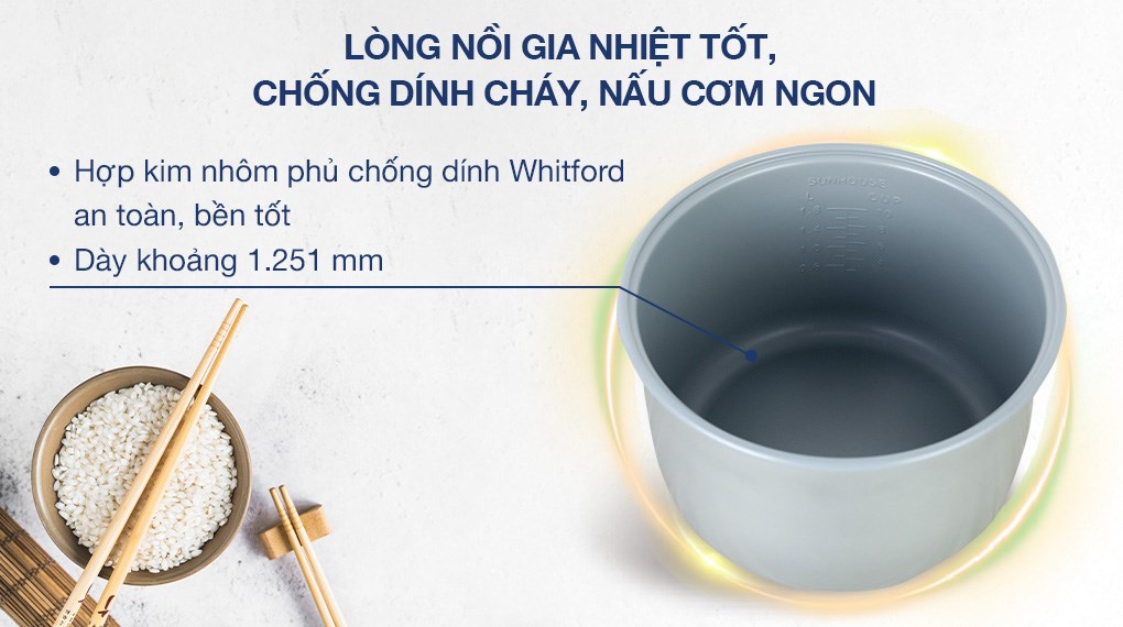 Nồi cơm điện Sunhouse 1.8 lít SHD 8616