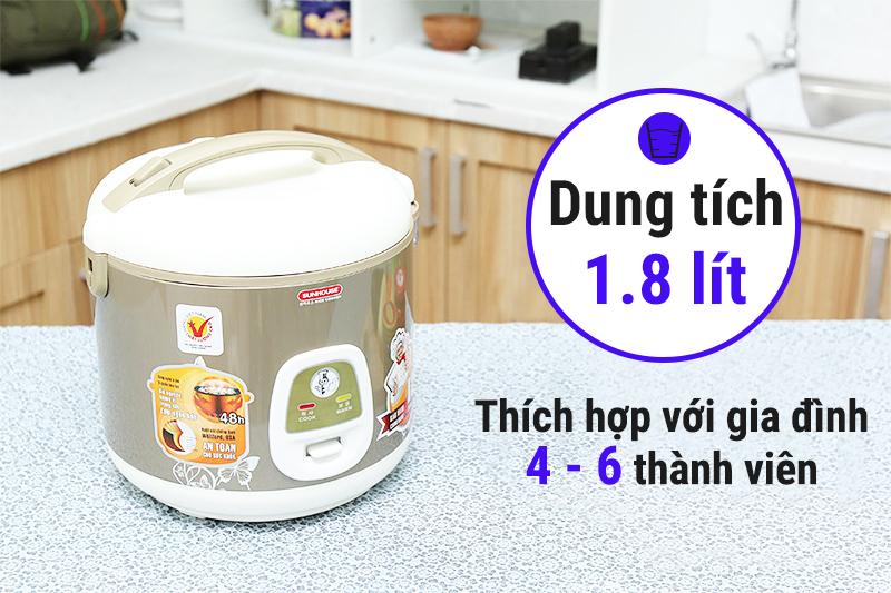 Nồi cơm điện nắp gài Sunhouse 1.8 lít SHD 8616
