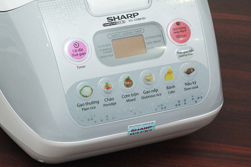 Các nút chức năng dễ sử dụng - Nồi cơm điện tử Sharp KS-COM10V 1.0 lít