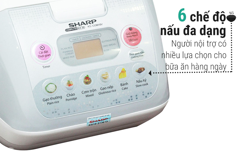 Nồi cơm điện tử Sharp 1 lít KS-COM10V