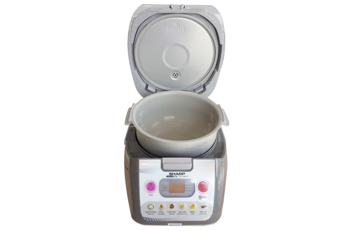 Nồi cơm điện tử Sharp 1.0 lít KS-COM11V Màu Trắng - Xám