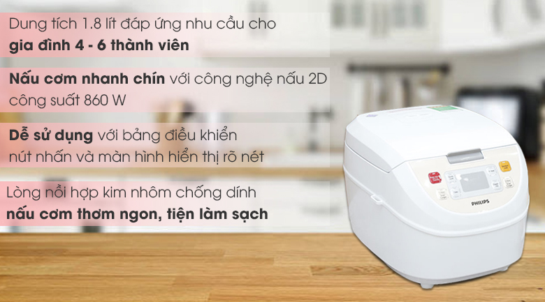 Nồi cơm điện tử Philips 1.8 lít HD3130