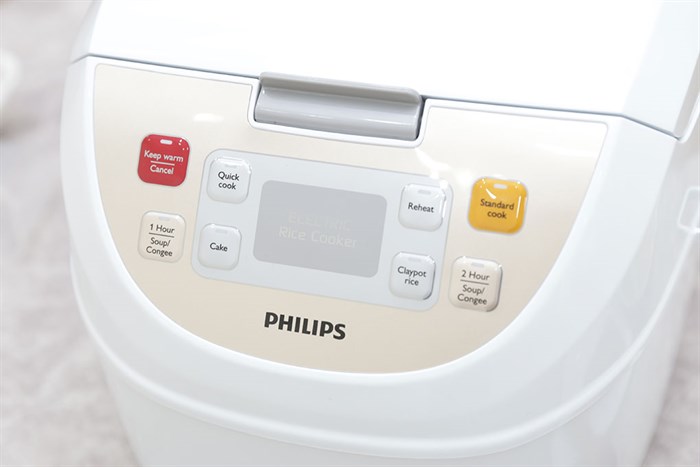 Nồi cơm điện tử Philips 1.8 lít HD3130 Màu Trắng - vàng đồng