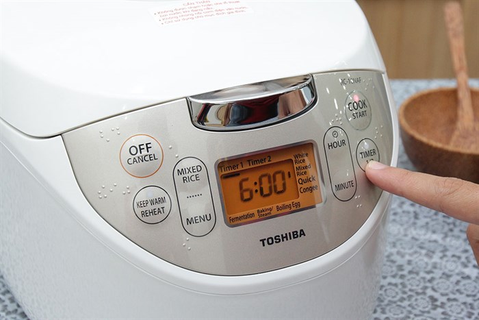 Nồi cơm điện tử Toshiba 1.0 lít RC-10NAF(W)VN Màu Trắng - Hồng