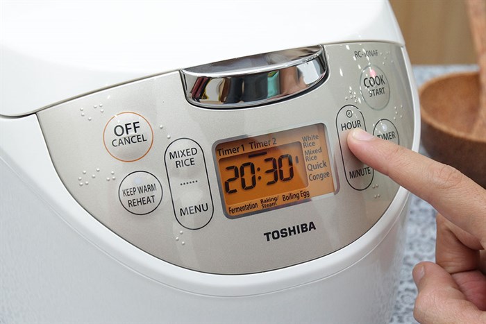 Nồi cơm điện tử Toshiba 1.0 lít RC-10NAF(W)VN Màu Trắng - Hồng