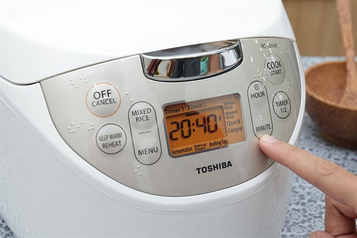 Nồi cơm điện tử Toshiba 1.0 lít RC-10NAF(W)VN Màu Trắng - Hồng