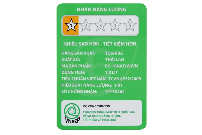 Nồi cơm điện tử Toshiba 1.0 lít RC-10NAF(W)VN Màu Trắng - Hồng