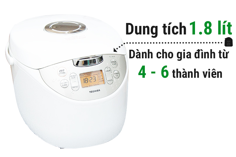 Nồi cơm điện tử Toshiba 1.8 lít RC-18NAF(W)VN