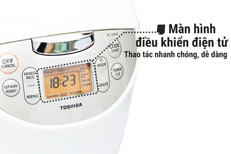 Nồi cơm điện tử Toshiba 1.8 lít RC-18NAF(W)VN