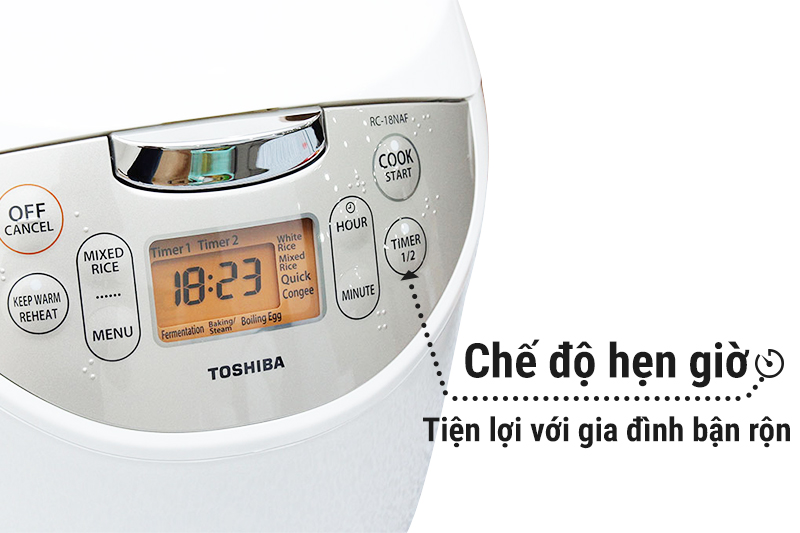 Nồi cơm điện tử Toshiba 1.8 lít RC-18NAF(W)VN