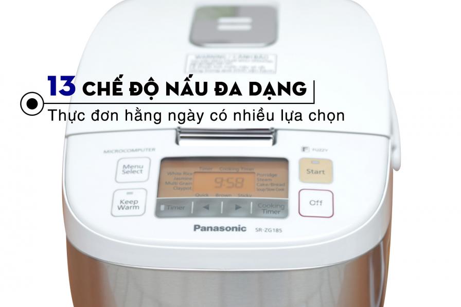 Nồi cơm điện tử Panasonic 1.8 lít SR-ZG185SRAM