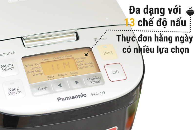 Nồi cơm điện tử Panasonic 1.8 lít SR-ZX185KRAM